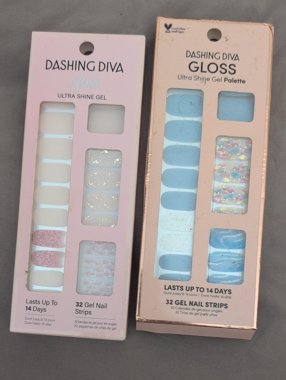 Gloss Ultra Shine Gel Nail Strips - Blue & White
